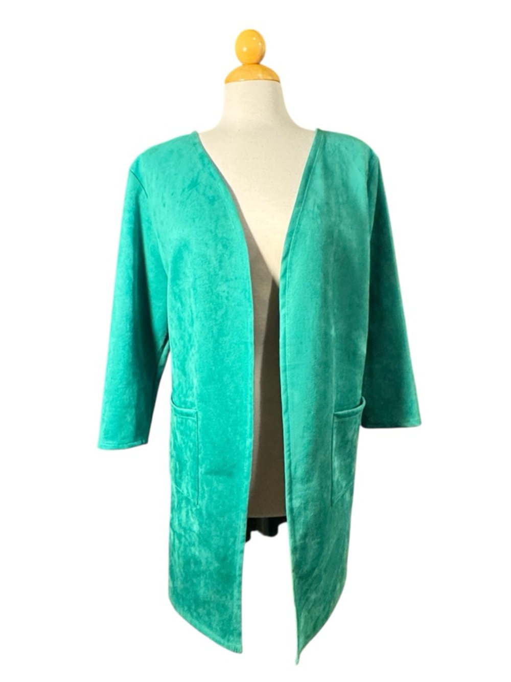 Green Open-Front Women's Blazer Jacket